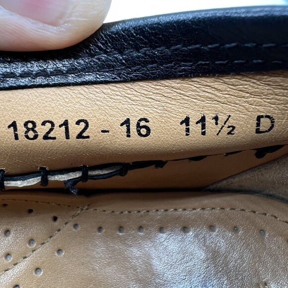 Florsheim Mens 11.5 D Bowman Black Cognac Leather Tassel Weave Loafers Timeless - Picture 10 of 12